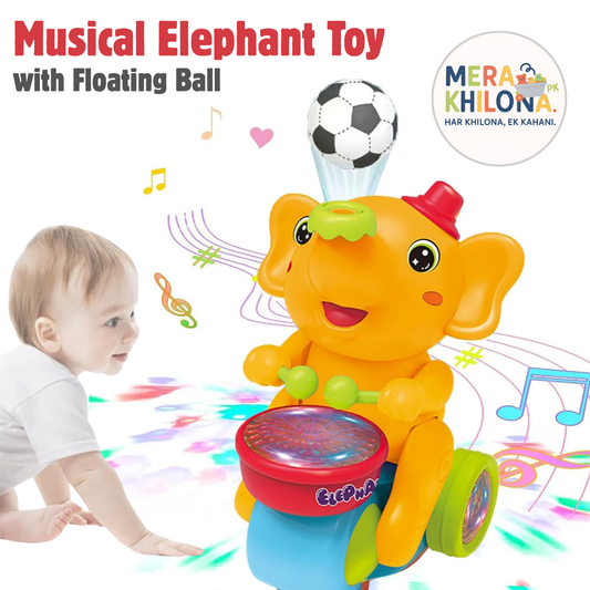 Musical Elephant Toy with Floating Ball