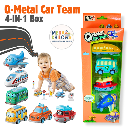 Q Metal Vehicle Team – 4 in 1 Set