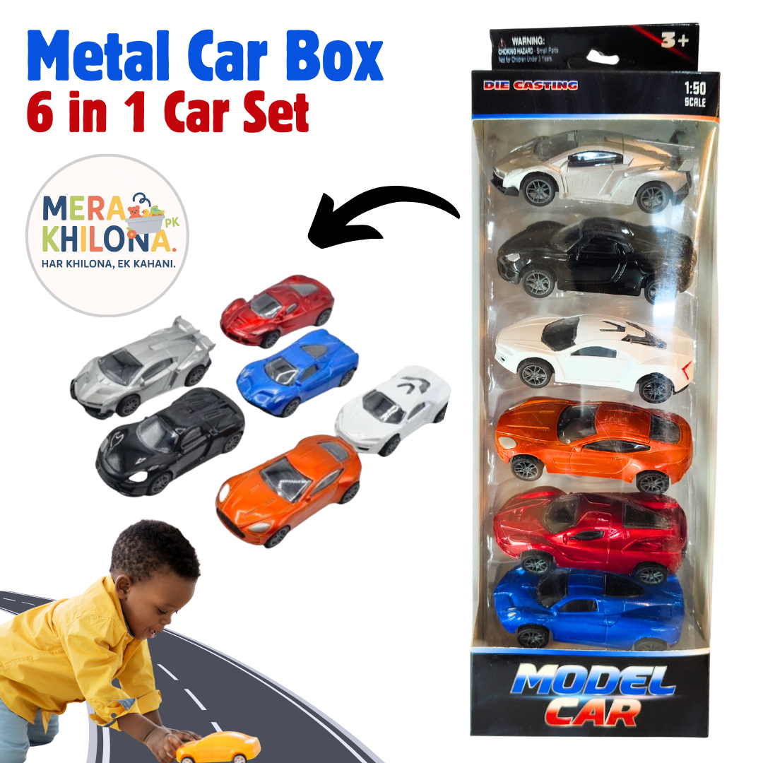 Die-Cast Metal Car Box – 6 in 1 Set